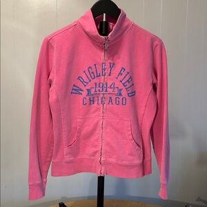 Genuine Pigment Distressed Pink Wrigley Field Chicago jacket/top. Size M.